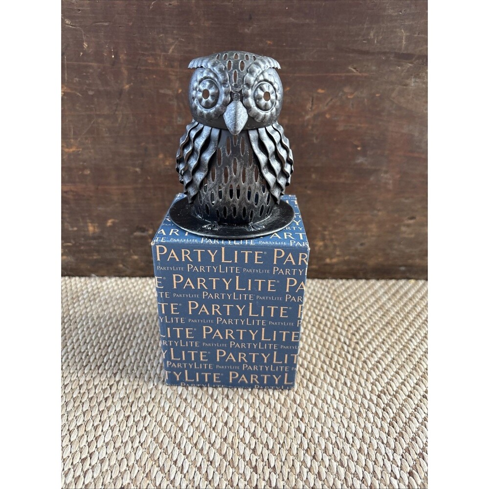 PartyLite SmartScents 3.5"‎ Metal Artisan Owl Candle Holder P92528